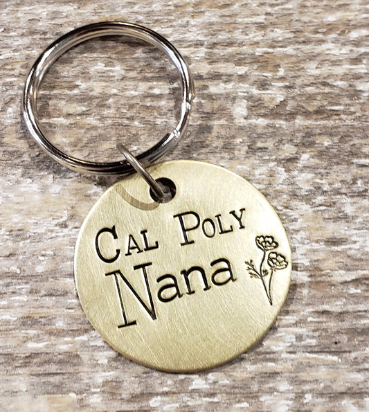 Cal Poly Nana - Hand Stamped Brass