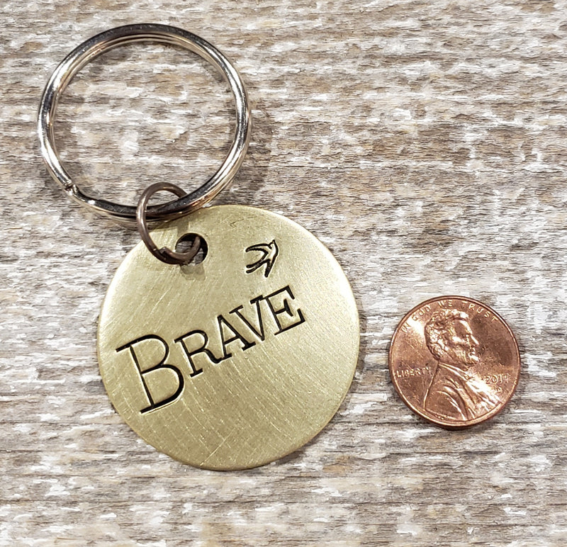 Brave - Hand Stamped Brass
