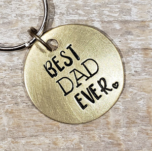 Best Dad Ever - Hand Stamped Brass