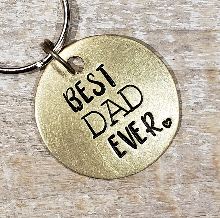 Best Dad Ever - Hand Stamped Brass