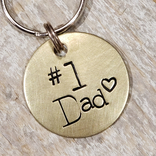 #1 Dad - Hand Stamped Brass