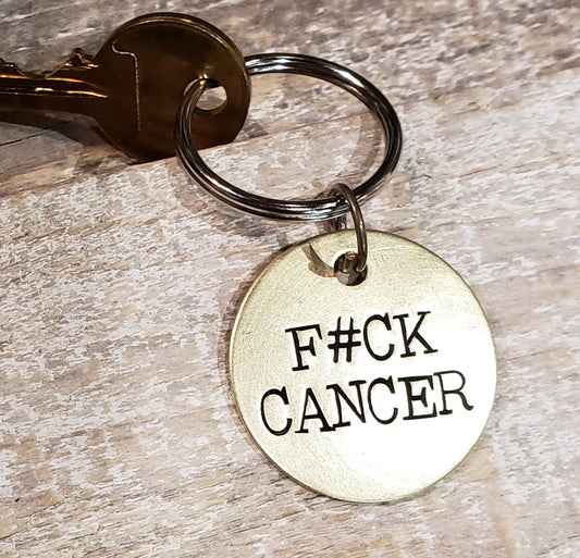 F#ck Cancer - Hand Stamped Brass