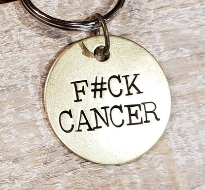 F#ck Cancer - Hand Stamped Brass