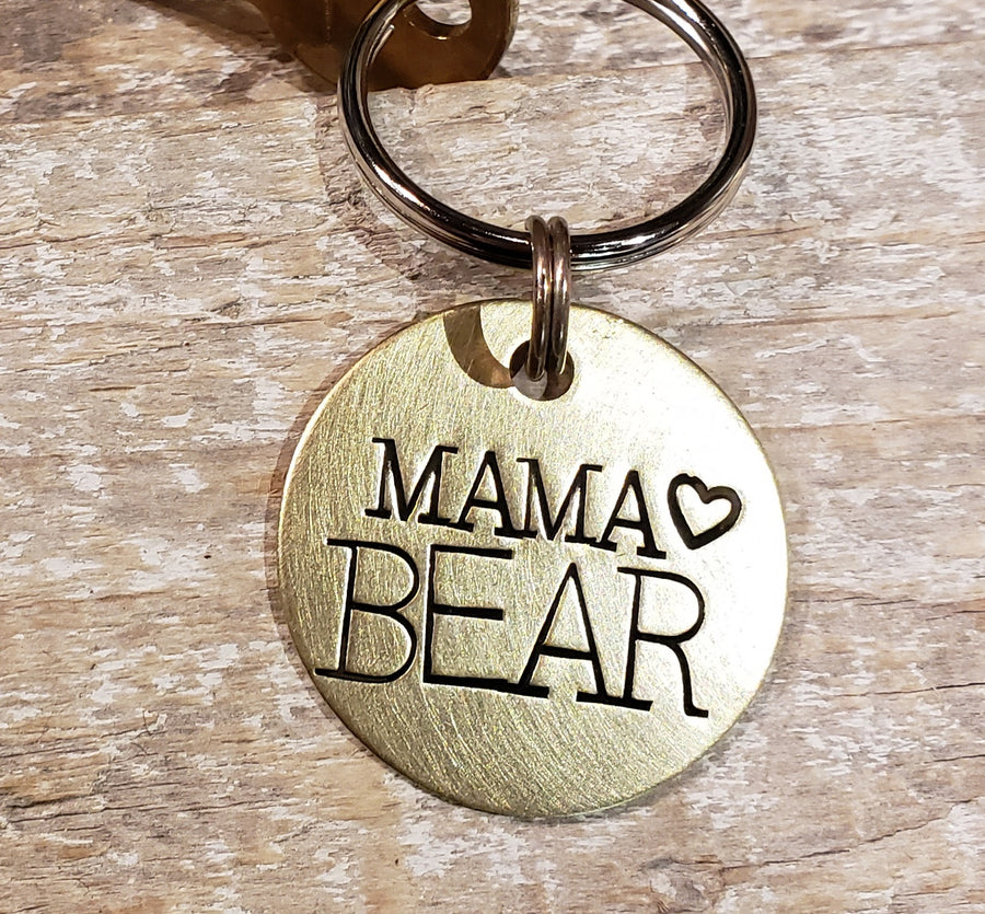 Mama Bear - Hand Stamped Brass