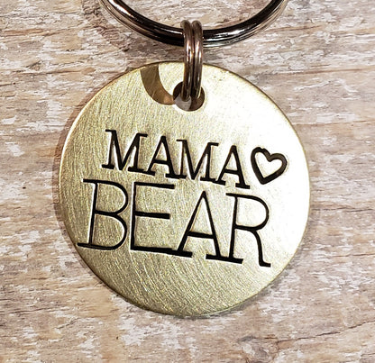 Mama Bear - Hand Stamped Brass