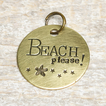 Beach Please! - Hand Stamped Brass