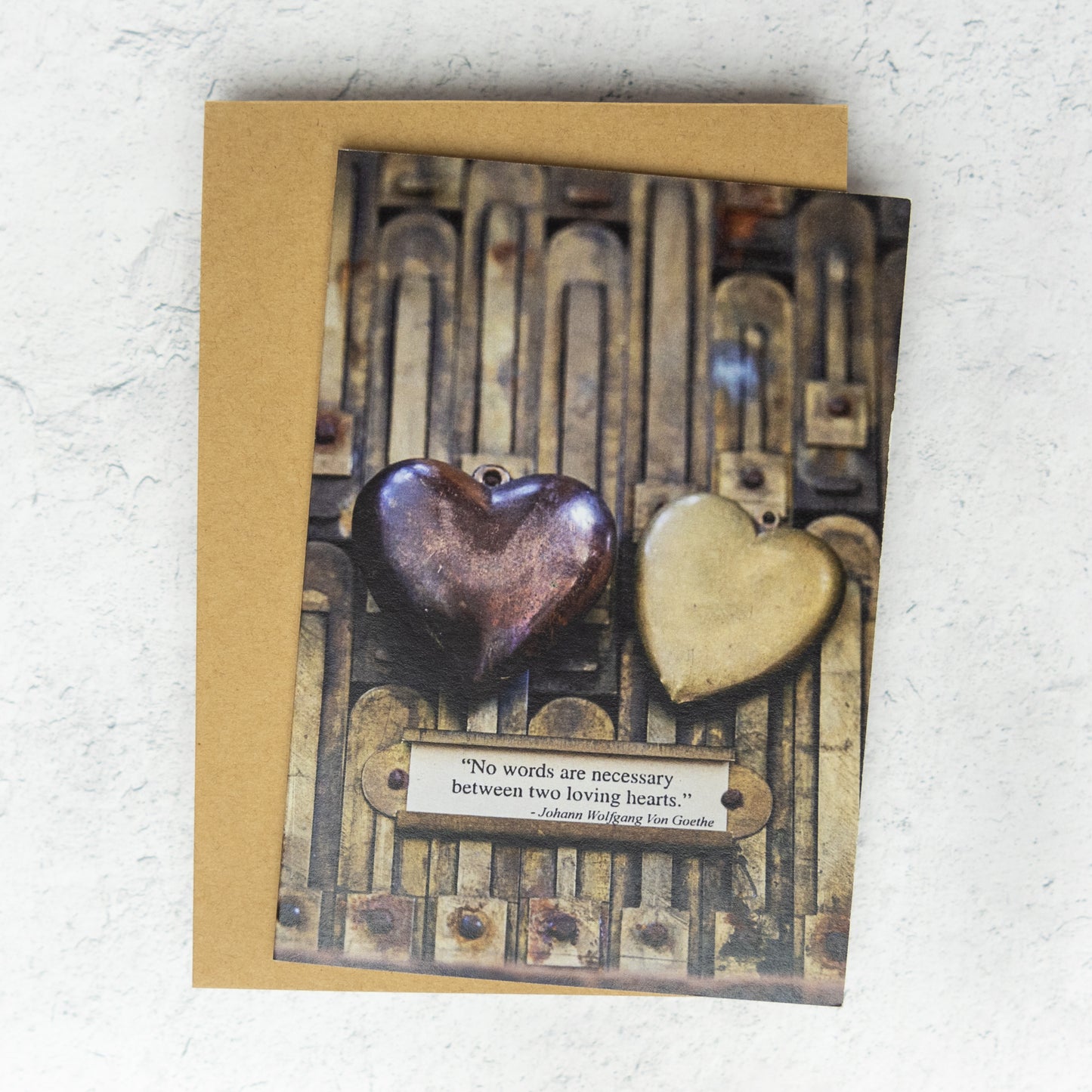 No words are necessary between 2 loving hearts Greeting Card