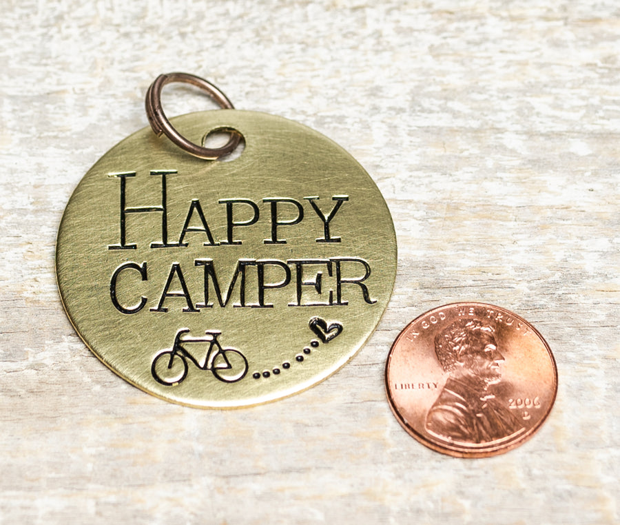 Happy Camper - Hand Stamped Brass