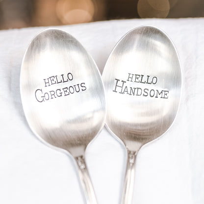 Hello Gorgeous, Hello Handsome - Silver Plate Spoon Set