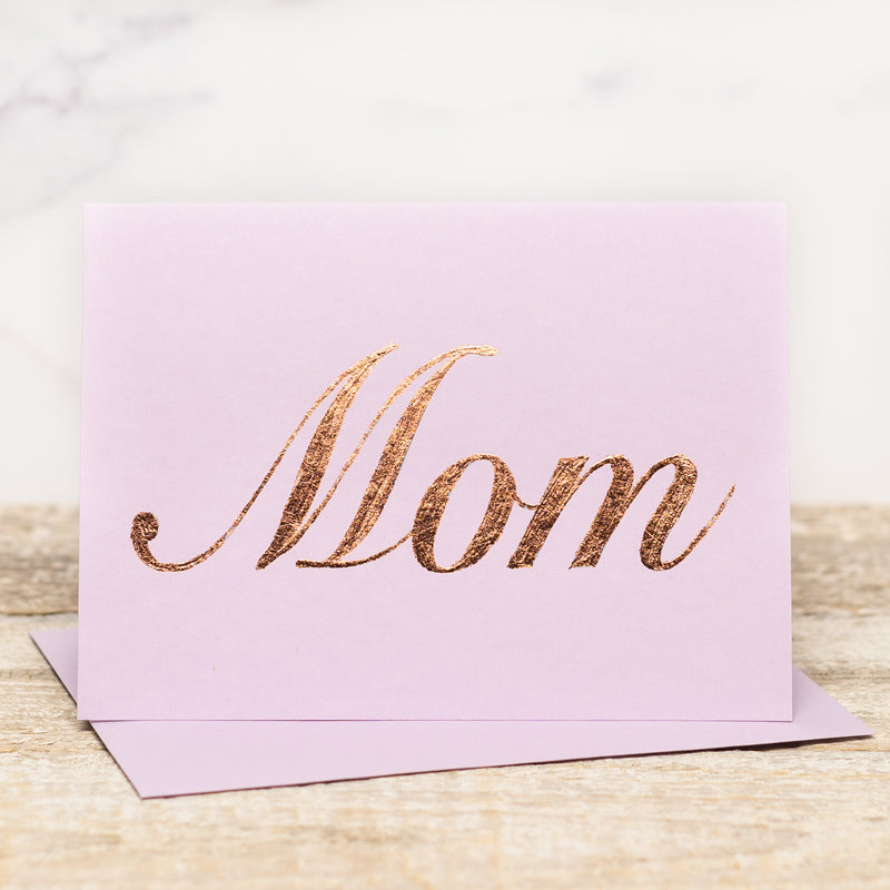 Mom Classic Copper Leaf Greeting Card
