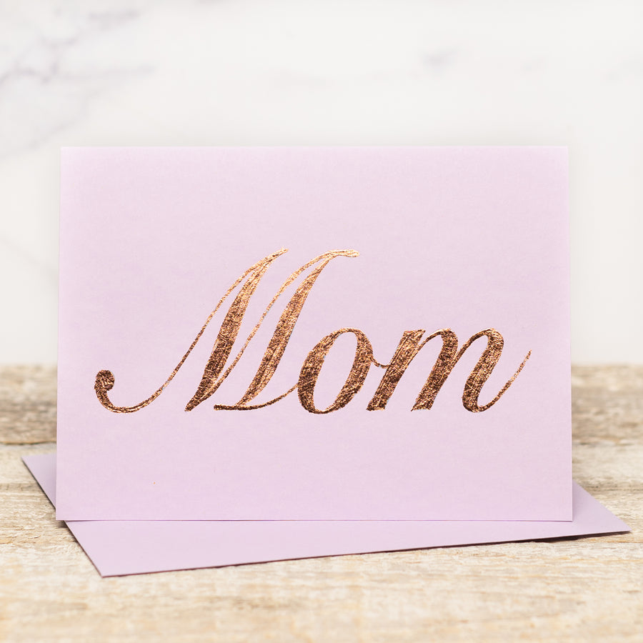Mom Classic Bronze Leaf Greeting Card