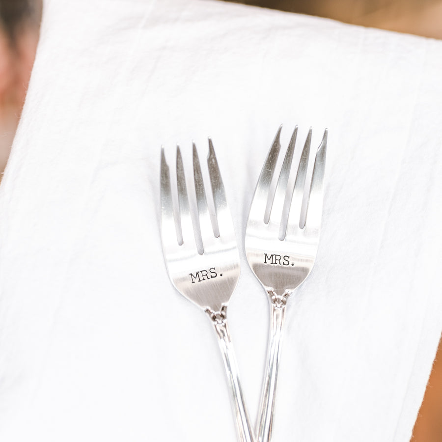 Mrs. & Mrs. Silver Plate Fork Set