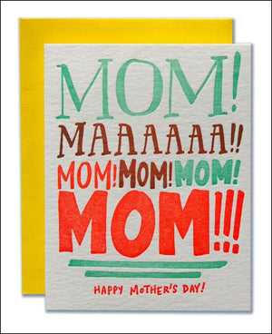 MOM! Letterpress Mother's Day Card