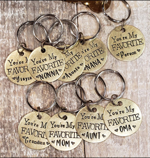 You're my Favorite... Mother's Day Hand Stamped Brass