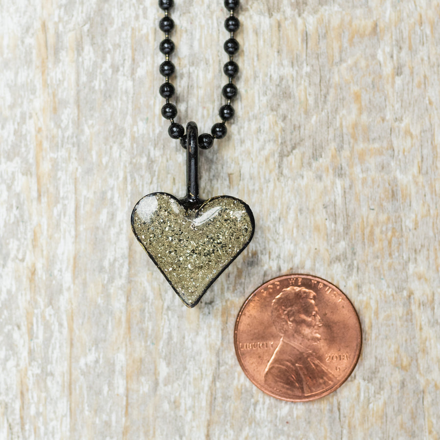 Wee Heart Silver Glitter Heart w/ Chain*
