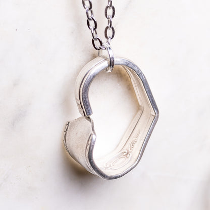 Hand Bent Heart Necklace - Silver Plate Cutlery