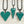 Load image into Gallery viewer, Chunky Teal Glitter Heart Necklace*
