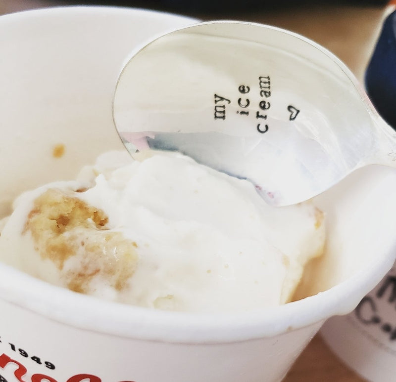 My Ice Cream / Your Ice Cream - Hand Stamped Silver Plate 